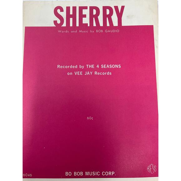 Sherry Sheet Music Bob Gaudio The 4 Seasons Vee Jay Records - Picture 2 of 5